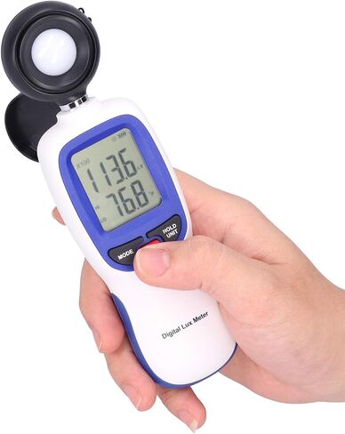 Luxmeter, Luxmeter Handheld Light Meter 2 Times/Sec Difference Value Maximum and Minimum for Measuring Current Illuminance and Temperature in Saudi Arabia