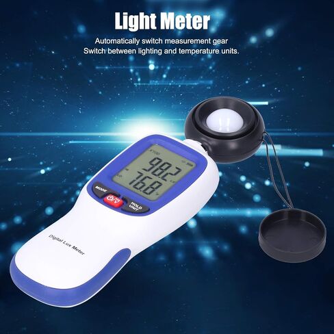 Luxmeter, Luxmeter Handheld Light Meter 2 Times/Sec Difference Value Maximum and Minimum for Measuring Current Illuminance and Temperature in Saudi Arabia