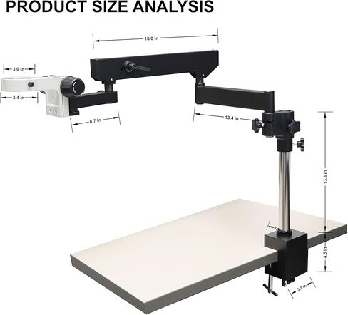 Parco Scientific PA-7 Articulating Arm Clamp Stand for Stereo Microscopes, 76mm Diameter Focusing Rack with Pin-Tail in Saudi Arabia