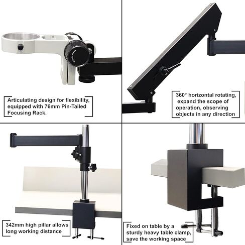Parco Scientific PA-7 Articulating Arm Clamp Stand for Stereo Microscopes, 76mm Diameter Focusing Rack with Pin-Tail in Saudi Arabia