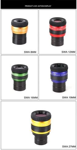 JUIYU Telescope Accessory Set 70 Degree Super Wide-Angle High Achromatic 1.25 Inch Metal Eyepiece Professional Telescope Accessories Telescope Camera (Color : 19mm) in Saudi Arabia
