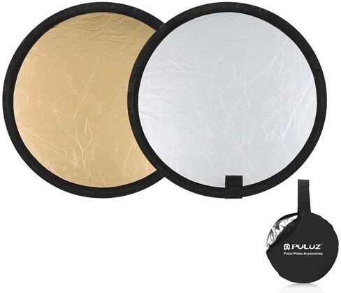 PULUZ 12 Inch / 30cm Light Reflector 2 in 1 Folding Photo Studio Reflector Board with Bag- Silver, Gold for Studio Photography Lighting and Outdoor Lighting in Saudi Arabia
