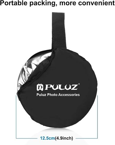 PULUZ 12 Inch / 30cm Light Reflector 2 in 1 Folding Photo Studio Reflector Board with Bag- Silver, Gold for Studio Photography Lighting and Outdoor Lighting in Saudi Arabia