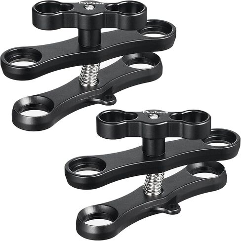 MINIFOCUS 1" Long Ball Clamp Dual Holder Mount for Underwater Photography Diving Light System, Compatible for GoPro Action Camera Flashlight Arms System(2 PCS) in Saudi Arabia