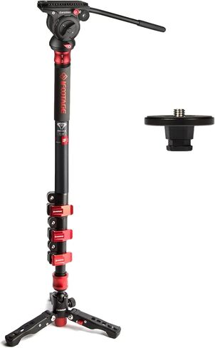 IFOOTAGE 71" Carbon Fiber Camera Monopod, IFOOTAGE Video Tripod Head Fluid Drag Pan Head for DSLR Cameras, IFOOTAGE Quick Release Plate (New Version) for IFOOTAGE Cobra 2 Camera Monopod in Saudi Arabia