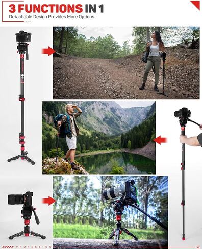 IFOOTAGE 71" Carbon Fiber Camera Monopod, IFOOTAGE Video Tripod Head Fluid Drag Pan Head for DSLR Cameras, IFOOTAGE Quick Release Plate (New Version) for IFOOTAGE Cobra 2 Camera Monopod in Saudi Arabia