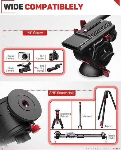 IFOOTAGE 71" Carbon Fiber Camera Monopod, IFOOTAGE Video Tripod Head Fluid Drag Pan Head for DSLR Cameras, IFOOTAGE Quick Release Plate (New Version) for IFOOTAGE Cobra 2 Camera Monopod in Saudi Arabia