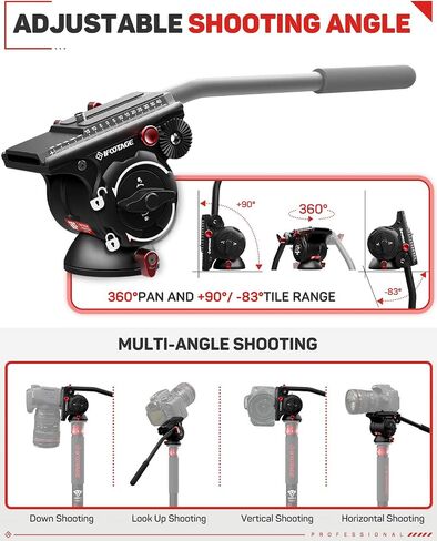 IFOOTAGE 71" Carbon Fiber Camera Monopod, IFOOTAGE Video Tripod Head Fluid Drag Pan Head for DSLR Cameras, IFOOTAGE Quick Release Plate (New Version) for IFOOTAGE Cobra 2 Camera Monopod in Saudi Arabia