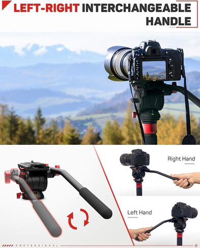 IFOOTAGE 71" Carbon Fiber Camera Monopod, IFOOTAGE Video Tripod Head Fluid Drag Pan Head for DSLR Cameras, IFOOTAGE Quick Release Plate (New Version) for IFOOTAGE Cobra 2 Camera Monopod in Saudi Arabia
