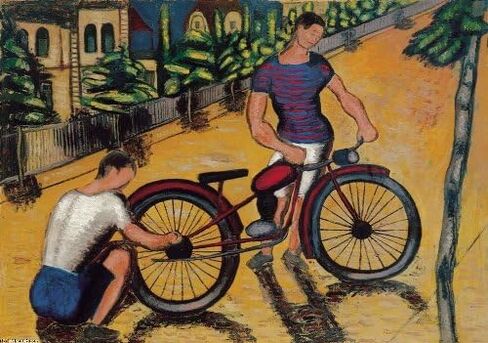 Boys With Motorbike : Gyorgy Roman : Archival Quality Art Print in Saudi Arabia
