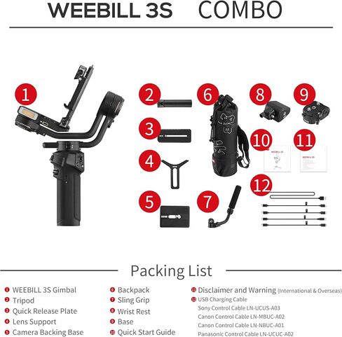 Zhiyun Weebill 3S Combo Gimbal Stabilizer for DSLR and Mirrorless Camera in Kuwait