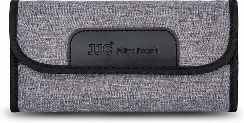 JJC 3-Pocket Lens Filter Pouch Case, Wallet for Circular Filters up to 82mm | Padded Folding Filter Bag, with Belt Loop & Fasten Closure, Durable Polyester Material, Dustproof, Compact to Travel in Saudi Arabia