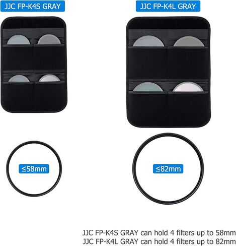 JJC 3-Pocket Lens Filter Pouch Case, Wallet for Circular Filters up to 82mm | Padded Folding Filter Bag, with Belt Loop & Fasten Closure, Durable Polyester Material, Dustproof, Compact to Travel in Saudi Arabia