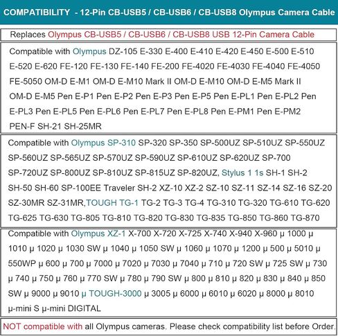 MaxLLTo USB Cable for Olympus Tough TG-4 TG-860 TG-870, Extra Long 5ft USB 2in1 Data SYNC-Charge Charging Cable Cord for Olympus Tough TG 4 TG 860 TG 870 Waterproof Underwater Camera in Kuwait