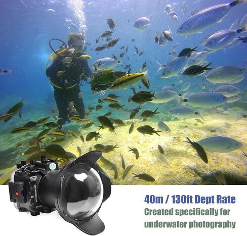 SeaFrogs Waterproof Housing Waterproof Case w/Vacuum Pump VPS-100 & 6 inch Wide Angle Dome Port Kit for Sony A7R IV A7R4 in Kuwait