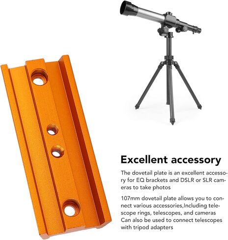 107mm 4.2 inches Dovetail Mounting Plate, Full Metal 1/4 Inch Thread Telescope Adapter Mount Base, Dovetail Saddles Mounting Rail, Astronomical Telescope Accessories in Kuwait