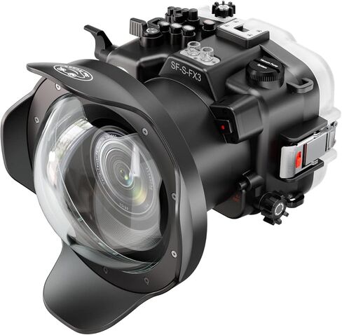 Seafrogs 40M/130FT Underwater Camera Housing Waterproof Case for Sony FX3 with 6" Dome Port, Compatible with Sony FE12-24 F4 and FE16-35 F4 Lens(Zoom Rings for FE12-24 F4 and FE16-35 F4 Included) in Saudi Arabia
