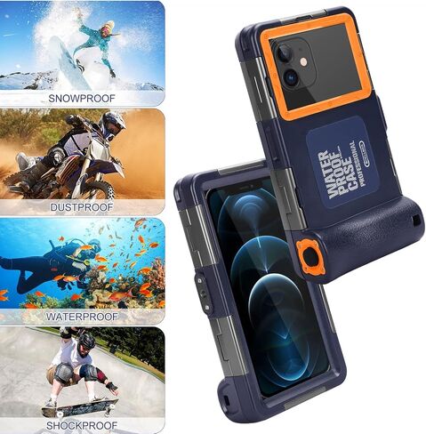 UrbanX Professional [15m/50ft] Swimming Diving Surfing Snorkeling Photo Video Waterproof Protective Case Underwater Housing for Energizer Power Max P490 and All Phones Up to 6.9 Inch LCD with Lanyard in Saudi Arabia