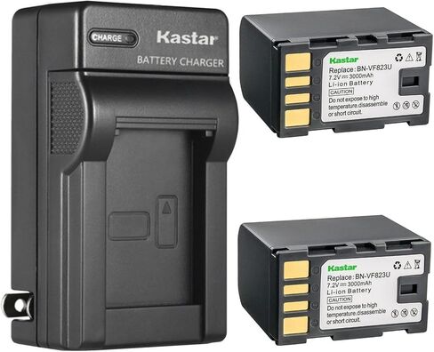 Kastar 1-Pack Battery and AC Wall Charger Replacement for JVC GZ-MS120AUS GZ-MS120B GZ-MS120BUS GZ-MS120R GZ-MS120RUS GZ-MS123 GZ-MS130 GZ-MS130A GZ-MS130AUS GZ-MS130B GZ-MS130BEU GZ-MS130BUS GZMS130R in Kuwait