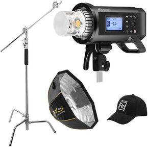 Flashpoint XPLOR 600PRO R2 TTL Battery-Powered Monolight Kit with Softbox and C-Stand in Kuwait