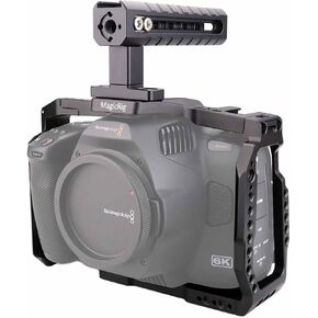Camera Cage for Blackmagic Design Pocket Cinema BMPCC 6K Pro & G2 | BMPCC 6K Pro/G2 Cage Kit | with Top Handle | Built-in Cold Shoe, NATO Rail | Aluminum Alloy Cage | Detacbable in Saudi Arabia