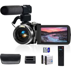 Camcorders Video Camera 4k with 3" Touch Screen and 32G Card, WiFi Digital Camera, 18X Digital Zoom, Vlogging Camera for YouTube Video Recording, Kids Video Camera, Remote, Microphone in Kuwait