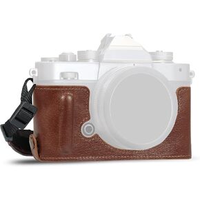 MegaGear MG2016 Ever Ready Genuine Leather Camera Half Case compatible with Nikon Z fc (Black)