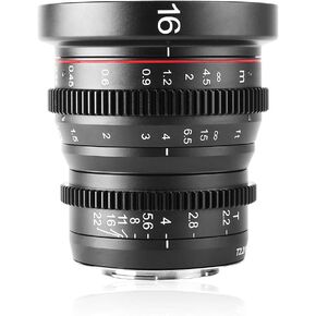 Meike 16mm T2.2 Manual Focus Wide Angle Fixed Prime Cinema Lens for M43 Micro Four Thirds MFT Mount Cameras and Cinema Camera BMPCC in Kuwait