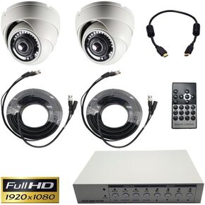 CCTV Camera Pros SYS-VM180 Multiple Security Camera Live Video TV Monitor Display | VGA HDMI | Live Streaming System | Two 1080p HD Wide Angle Fisheye Dome Surveillance Cameras in Kuwait