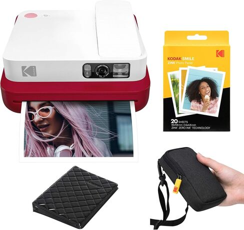 KODAK Smile Classic Digital Instant Camera with Bluetooth (Red) Travel Kit in Saudi Arabia