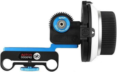 Fotga DP3000 M1 Follow Focus With Gear Belt Ring Compatible With Rebel T6i, T7i, T6, EOS 7D Mark II, 6D II, 5D Mark III IV, 80D Nikon D850 D800 D750 D7500 Panasonic GH5S GH5 GHS Olympus EM10II EM5 in Kuwait