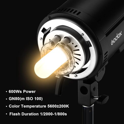 Godox 2 Pack DP600III 1200Ws Studio Flash Strobe Monolight Kit for Studio Shooting,Video Location and Portrait Photography with Softbox,Light Stand,Barn Door kit,Soft Cloth,Bag in Saudi Arabia