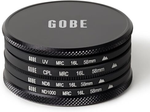 Gobe 40.5mm UV, Circular Polarizing (CPL), ND8, ND1000 Lens Filter Kit in Saudi Arabia