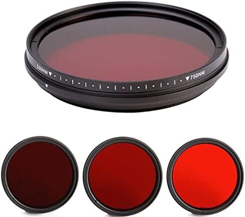 Adjustable IR Infrared Infra-Red X-Ray Lens Filter 530/590/630/680/720/750 nm for 46 49 52 55 58 62 67 72 77 82 mm DSLR Camera (Caliber : 77mm) in Saudi Arabia