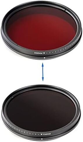 Adjustable IR Infrared Infra-Red X-Ray Lens Filter 530/590/630/680/720/750 nm for 46 49 52 55 58 62 67 72 77 82 mm DSLR Camera (Caliber : 77mm) in Saudi Arabia