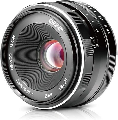 مايك عدسة تركيز يدوي بفتحة واسعة بزاوية واسعة 25 ملم F1.8 APS-C متوافقة مع كاميرات سوني اي ماونت غير العاكسة NEX 3 3N 5 NEX 5T NEX 6 7 A6400 A5000 A5100 A6000 A6100 A6300 A6500 A6600 A67000A6 in Saudi Arabia