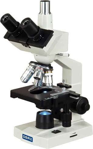 OMAX 40X-2500X LED Lab Trinocular Microscope + Slide Preparation Kit + Blank Slides + Covers + Lens Paper in Kuwait
