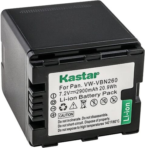Kastar 2-Pack Battery VW-VBN260 Replacement for Panasonic HDC-SD900, HDC-SD909, HDC-TM900, HDC-TM900GK, HDC-TM900GK-3D, HDC-TM900K, HDC-TM900P, HDC-TM900PC, HC-X800, HC-X800GK, HC-X900 Camera in Saudi Arabia