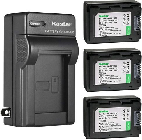 Kastar IA-BP210E AC Wall Battery Charger Replacement for Samsung HMX-S15BP, HMX-S16, SMX-F40, SMX-F40BN, SMX-F40LN, SMX-F40RN, SMX-F40SN, SMX-F43, SMX-F43BN, SMX-F44, SMX-F44BN, SMX-F44BP in Kuwait