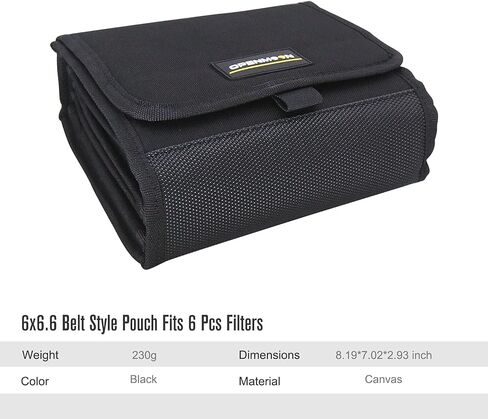 OPENMOON Belt Style Camera Filter Carry Case Pouch for 6 pcs Filter 6.6x6.6 inch(160 * 180mm),heavy soft lint fabric inside,filter protection pouch in Saudi Arabia