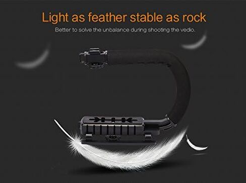 Action Stabilizing Handle, C/U Shape Bracket Grip Portable Video Handheld Camera Stabilizer with Removable Hot Shoe for Flash, Mic, LED or Video Light, Black in Saudi Arabia