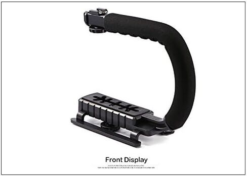 Action Stabilizing Handle, C/U Shape Bracket Grip Portable Video Handheld Camera Stabilizer with Removable Hot Shoe for Flash, Mic, LED or Video Light, Black in Saudi Arabia
