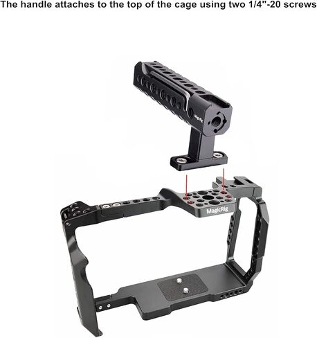 Camera Cage for Blackmagic Design Pocket Cinema BMPCC 6K Pro & G2 | BMPCC 6K Pro/G2 Cage Kit | with Top Handle | Built-in Cold Shoe, NATO Rail | Aluminum Alloy Cage | Detacbable in Saudi Arabia