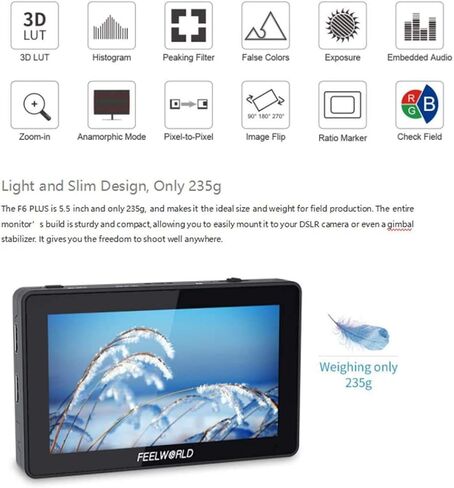 شاشة لمس F6 بلس بشاشة لمس 5.5 بوصة IPS 1920X1080 4 كيه اتش دي ام اي من فيلوورلد in Kuwait