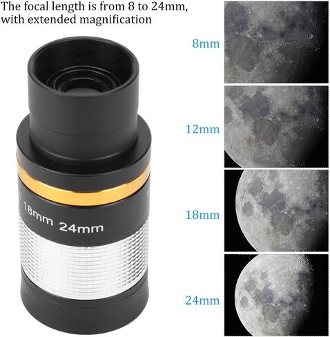 DAUERHAFT Zoom Eyepiece Lens,Astronomical Telescope Zoom Eyepiece Lens,8-24mm Zoom Eyepiece Optic Telescope Lens,with Fully Coated Optical Lens,for Star Watching Astronomical Use,1.25In Telescopes in Saudi Arabia