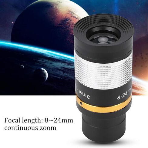 DAUERHAFT Zoom Eyepiece Lens,Astronomical Telescope Zoom Eyepiece Lens,8-24mm Zoom Eyepiece Optic Telescope Lens,with Fully Coated Optical Lens,for Star Watching Astronomical Use,1.25In Telescopes in Saudi Arabia