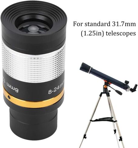 DAUERHAFT Zoom Eyepiece Lens,Astronomical Telescope Zoom Eyepiece Lens,8-24mm Zoom Eyepiece Optic Telescope Lens,with Fully Coated Optical Lens,for Star Watching Astronomical Use,1.25In Telescopes in Saudi Arabia