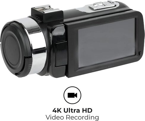 Polaroid 4K Video Camera, Wi-Fi Ultra HD Camcorder with 18x Digital Zoom, 3" IPS Touchscreen Video Recorder with Night vision, Vlogging Camera with 3.5mm Microphone Jack, Rechargeable, SD Card Slot in Kuwait
