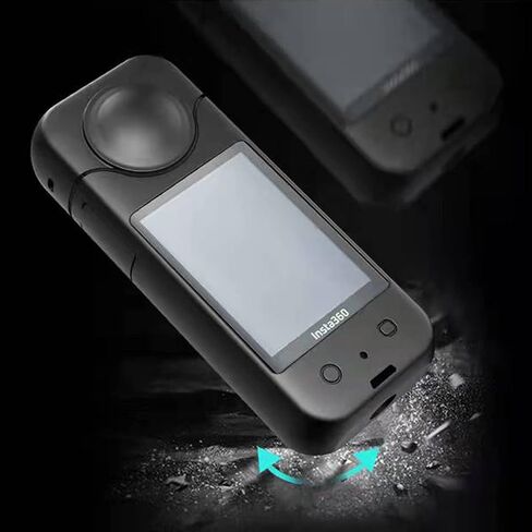 debous Silicone Case Cover with Lens Cap Screen Protector for Insta360 X3 Soft Bag Sleeve Anti-Scratch Tempered Glass Film [Bubble Free] in Saudi Arabia