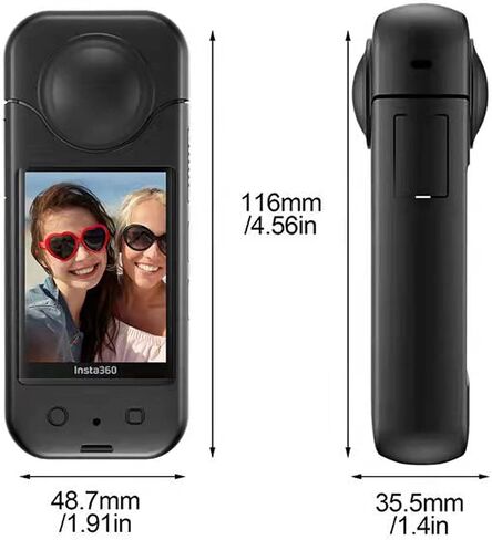 debous Silicone Case Cover with Lens Cap Screen Protector for Insta360 X3 Soft Bag Sleeve Anti-Scratch Tempered Glass Film [Bubble Free] in Saudi Arabia